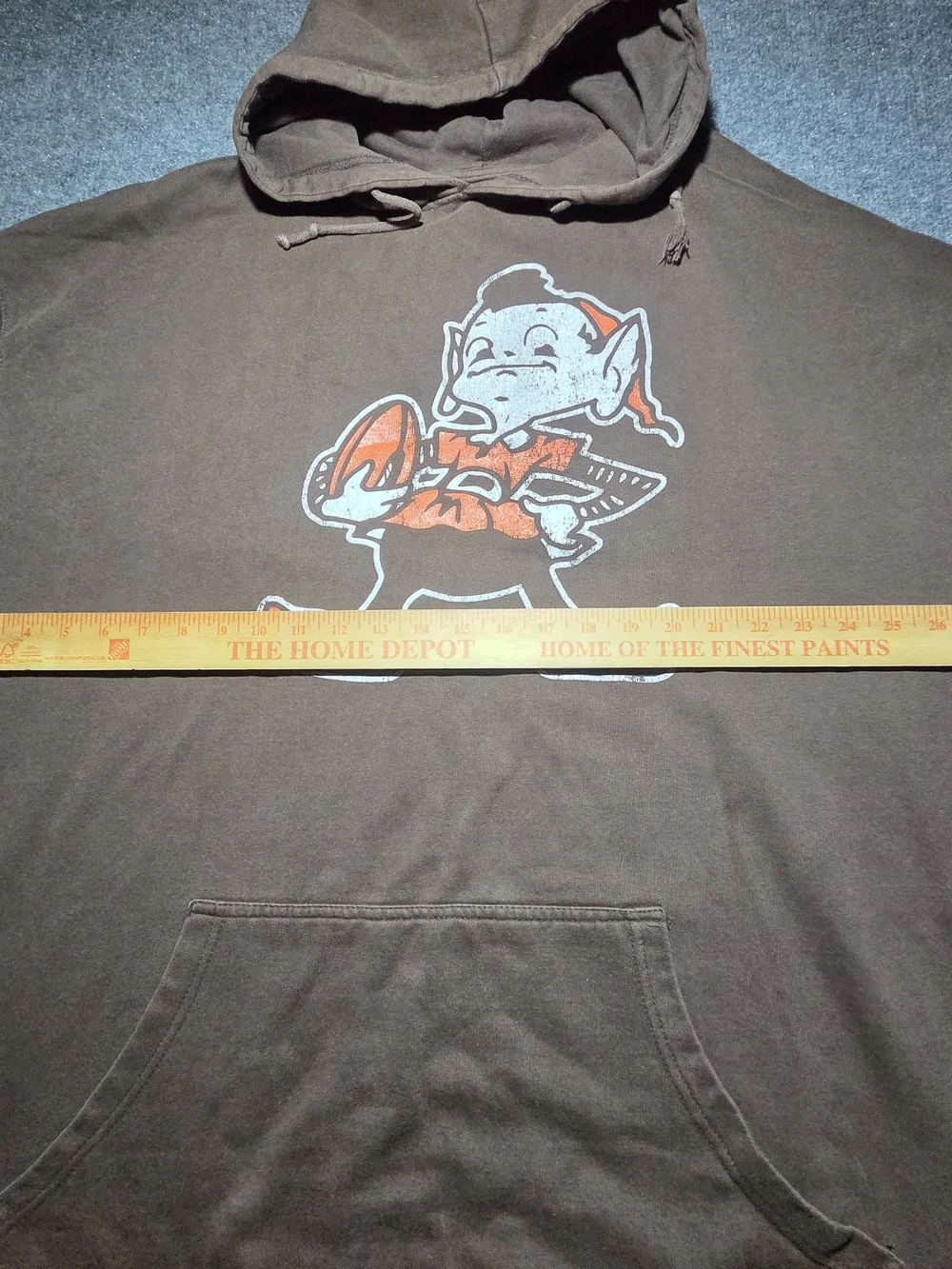 Vintage Cleveland Browns Brown Hoodie Sweatshirt Brownie Elf Graphic Size 4XT